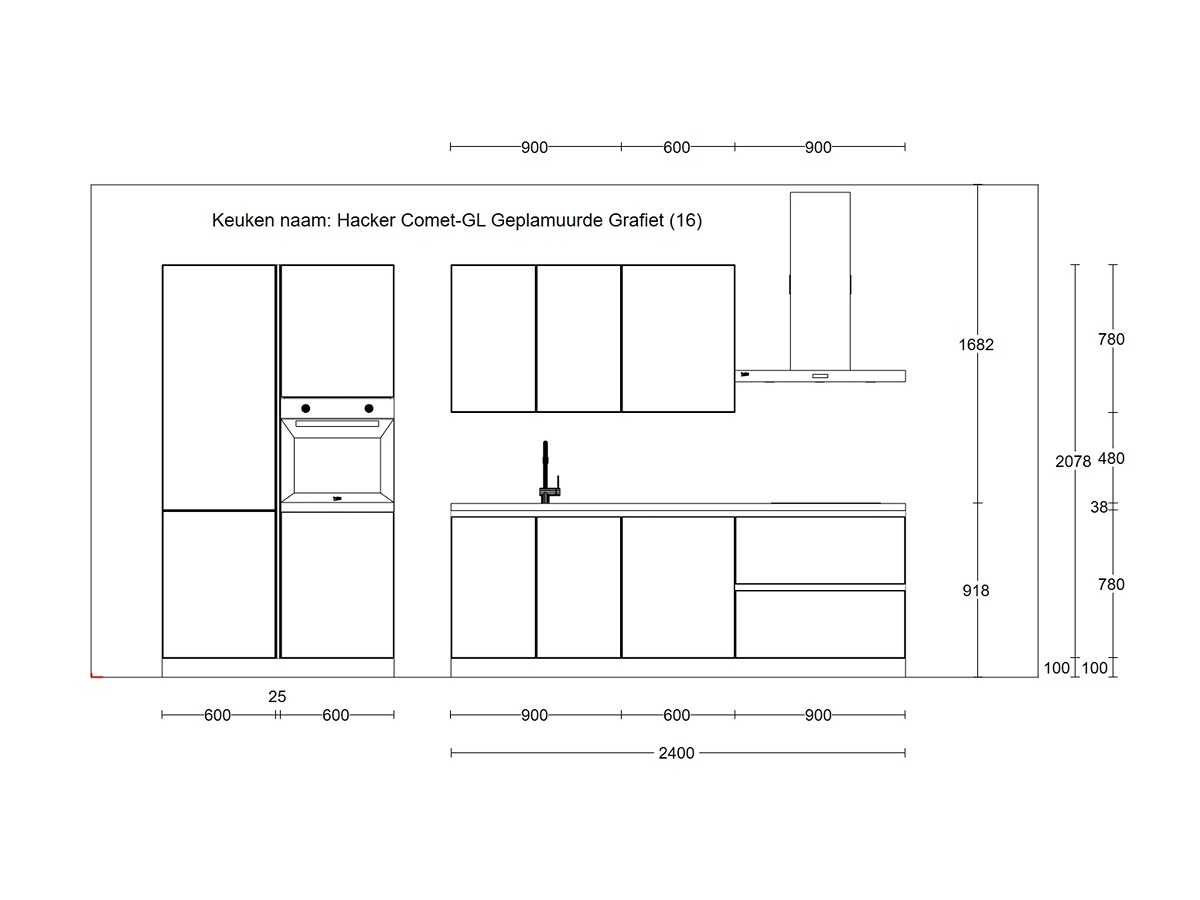 Häcker Concept 130 Comet geplamuurde beton grafiet rechte keuken - Häcker Concept 130 Keukens keukens | afbeelding 14 van 17