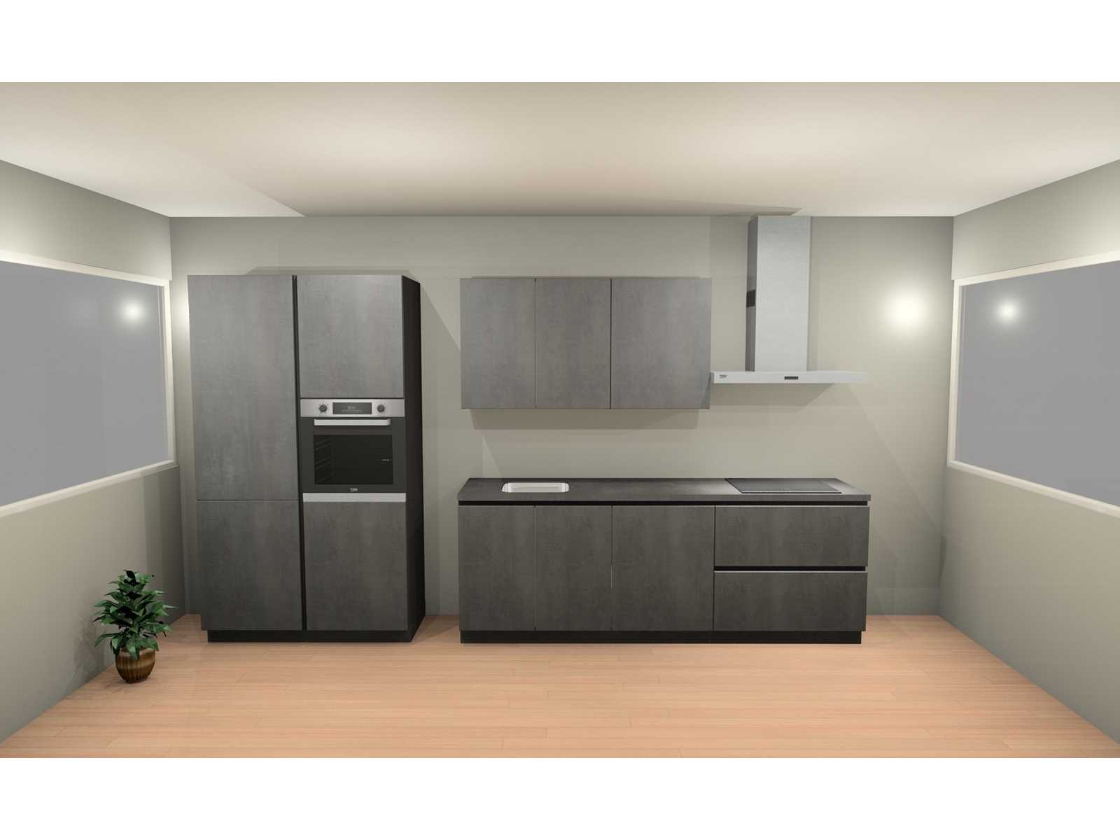 Häcker Concept 130 Comet geplamuurde beton grafiet rechte keuken - Häcker Concept 130 Keukens keukens | afbeelding 3 van 17