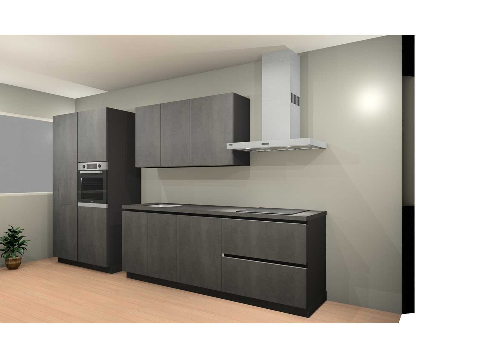 Häcker Concept 130 Comet geplamuurde beton grafiet rechte keuken - Häcker Concept 130 Keukens keukens | afbeelding 4 van 17