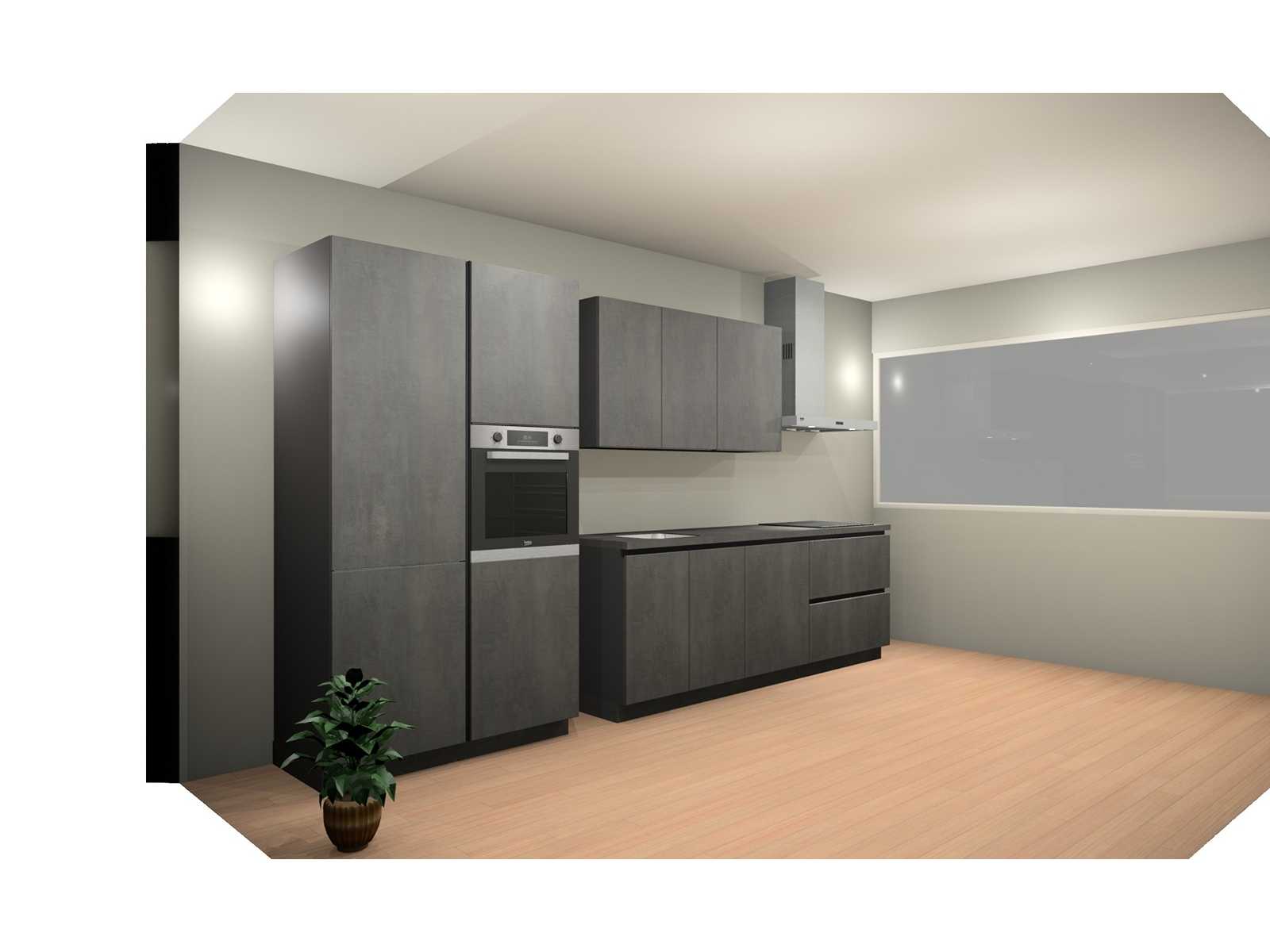 Häcker Concept 130 Comet geplamuurde beton grafiet rechte keuken - Häcker Concept 130 Keukens keukens | afbeelding 5 van 17
