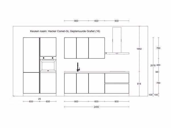 Häcker Concept 130 Comet geplamuurde beton grafiet rechte keuken - Häcker Concept 130 Keukens keukens | afbeelding 8 van 17