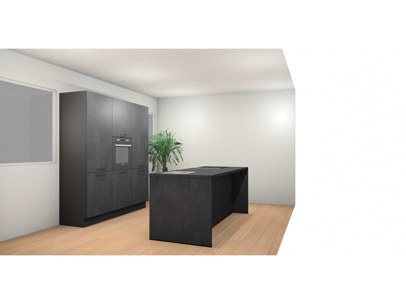 Häcker Concept Comet geplamuurde beton zwart Eiland - Häcker Concept Keukens keukens | afbeelding 4 van 31