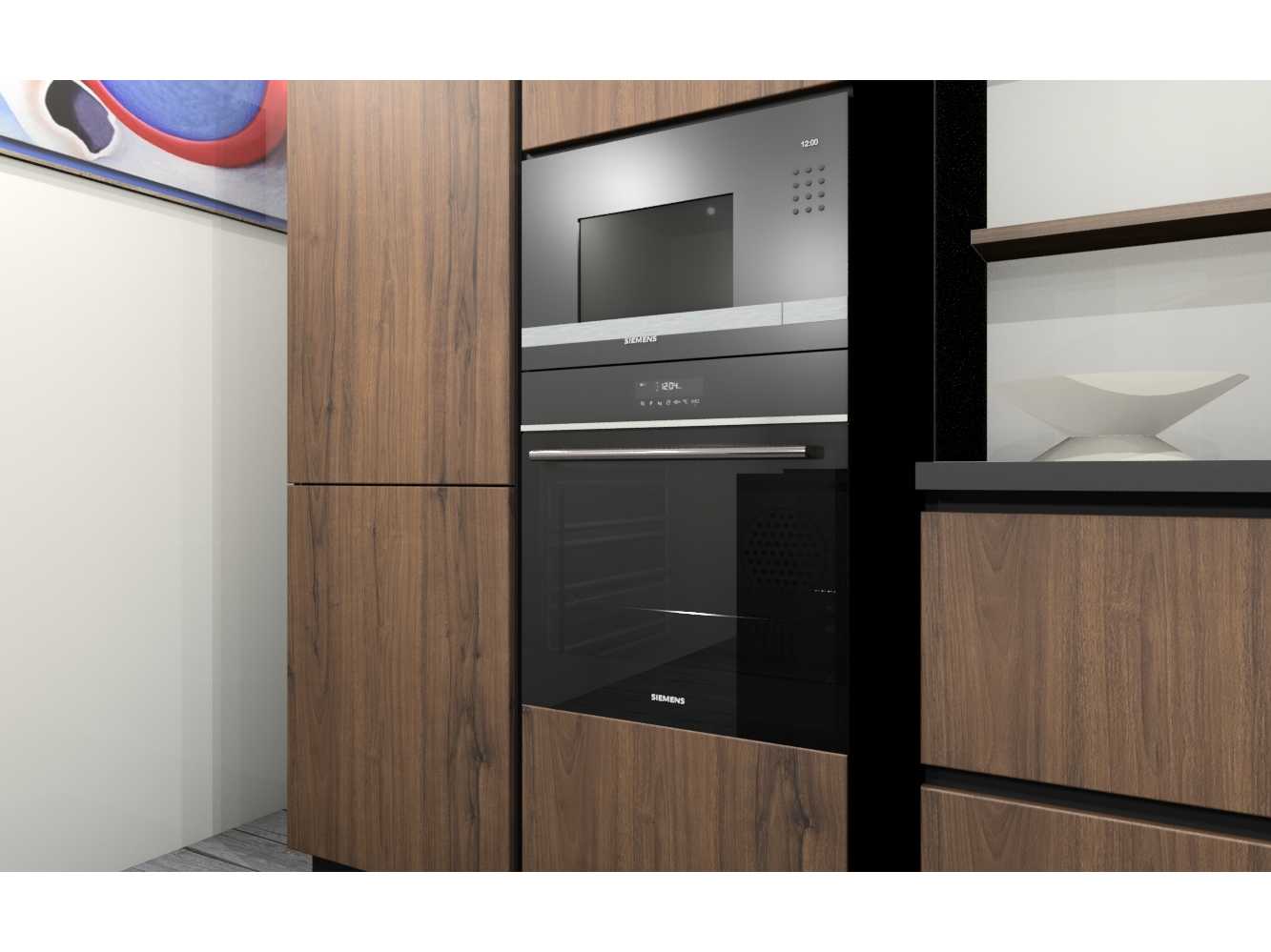 Häcker Concept130  Bali Notenhout  Topsoft mat lak zwart eiland keuken - Häcker Concept130 Keukens keukens | afbeelding 10 van 40