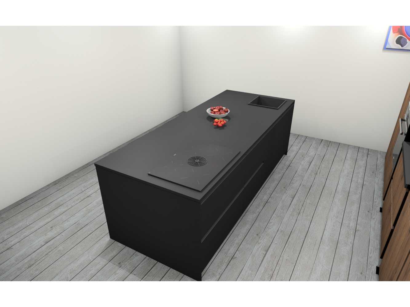 Häcker Concept130  Bali Notenhout  Topsoft mat lak zwart eiland keuken - Häcker Concept130 Keukens keukens | afbeelding 11 van 40