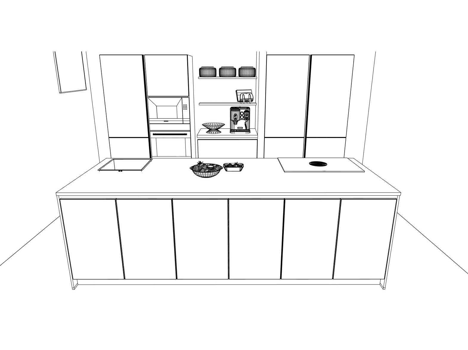 Häcker Concept130  Bali Notenhout  Topsoft mat lak zwart eiland keuken - Häcker Concept130 Keukens keukens | afbeelding 12 van 40