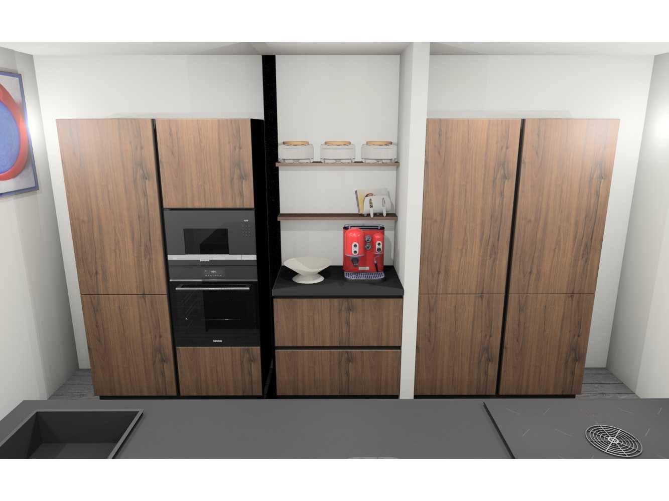 Häcker Concept130  Bali Notenhout  Topsoft mat lak zwart eiland keuken - Häcker Concept130 Keukens keukens | afbeelding 3 van 40