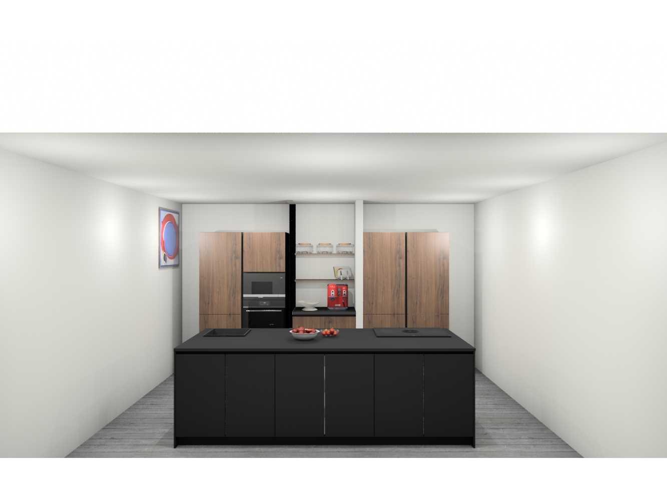 Häcker Concept130  Bali Notenhout  Topsoft mat lak zwart eiland keuken - Häcker Concept130 Keukens keukens | afbeelding 4 van 40