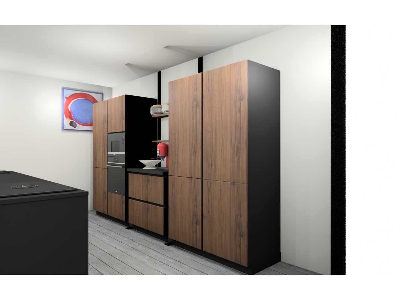 Häcker Concept130  Bali Notenhout  Topsoft mat lak zwart eiland keuken - Häcker Concept130 Keukens keukens | afbeelding 6 van 40