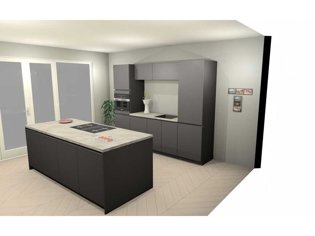 Häcker Concept130 TOP SOFT-GL grafiet mat lak Eiland keuken - Häcker Keukens keukens | afbeelding 10 van 20