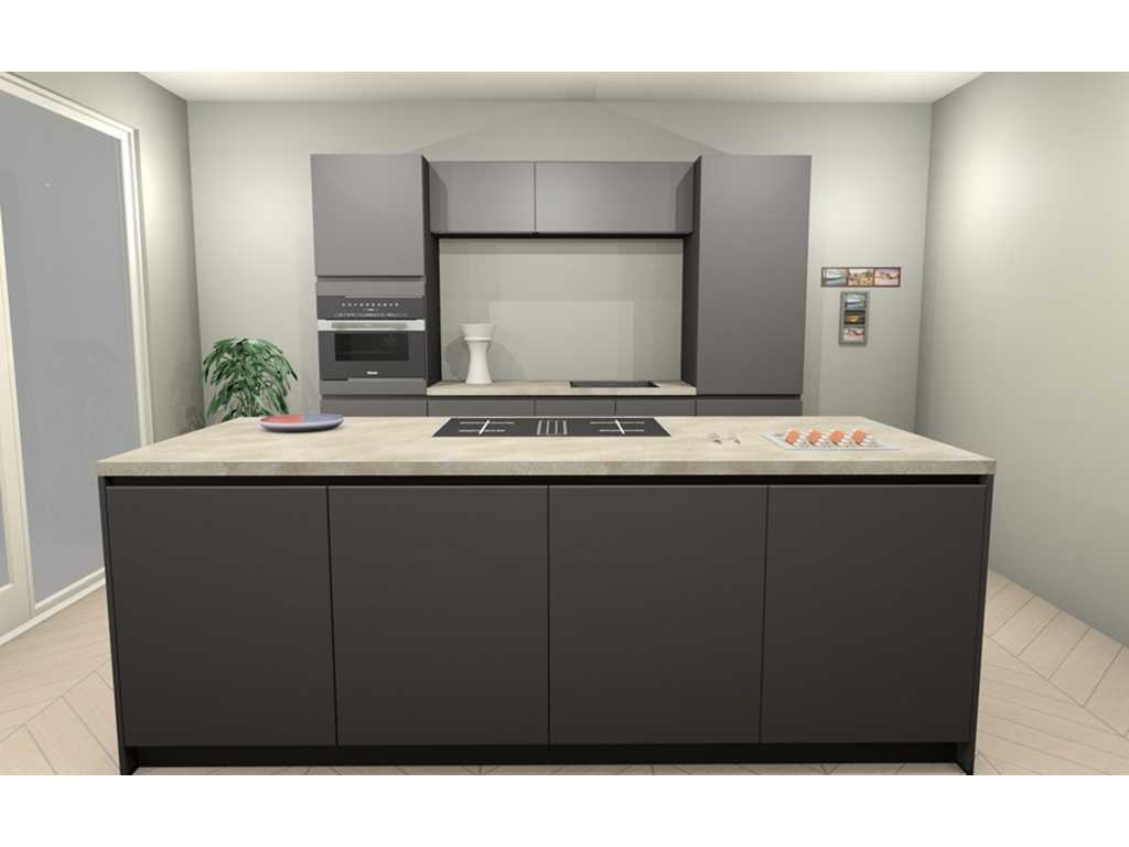 Häcker Concept130 TOP SOFT-GL grafiet mat lak Eiland keuken - Häcker Keukens keukens | afbeelding 3 van 20