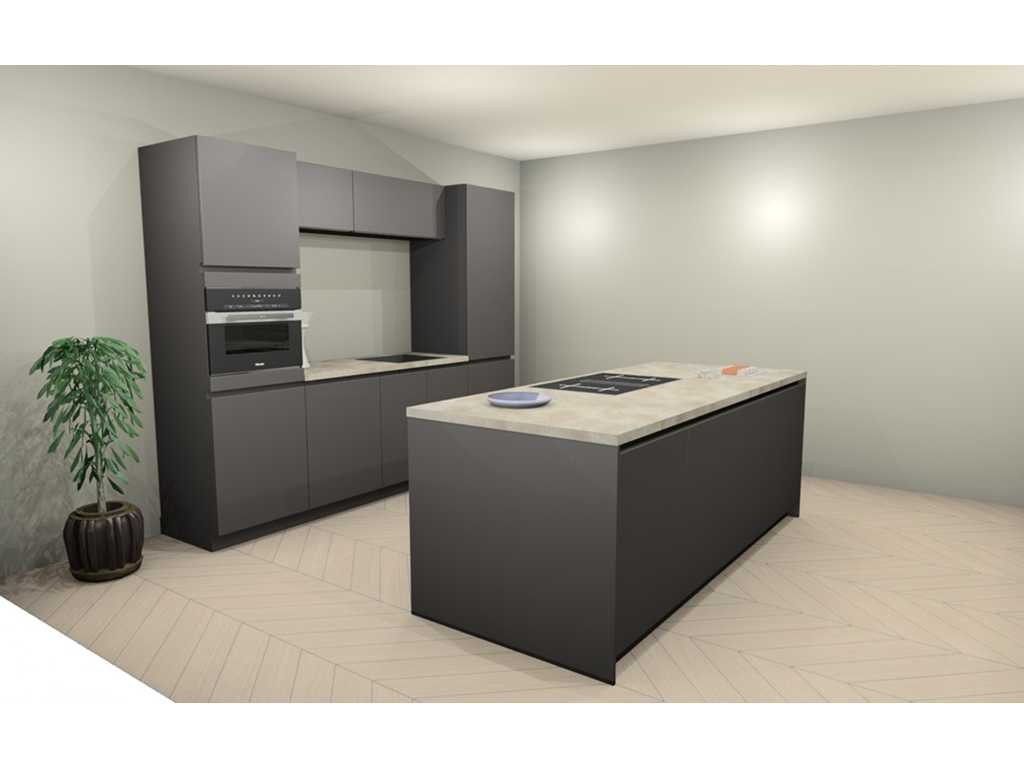 Häcker Concept130 TOP SOFT-GL grafiet mat lak Eiland keuken - Häcker Keukens keukens | afbeelding 4 van 20
