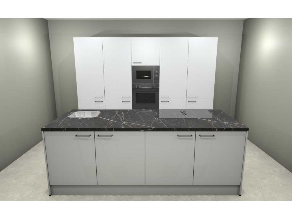 Häcker Concept130 Topsoft kristalwit mat  Eiland Keuken opstelling - Häcker Keukens keukens | afbeelding 2 van 20