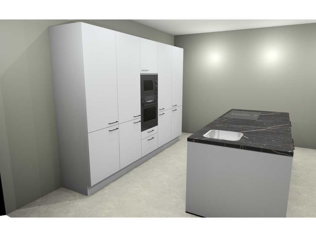 Häcker Concept130 Topsoft kristalwit mat  Eiland Keuken opstelling - Häcker Keukens keukens | afbeelding 3 van 20