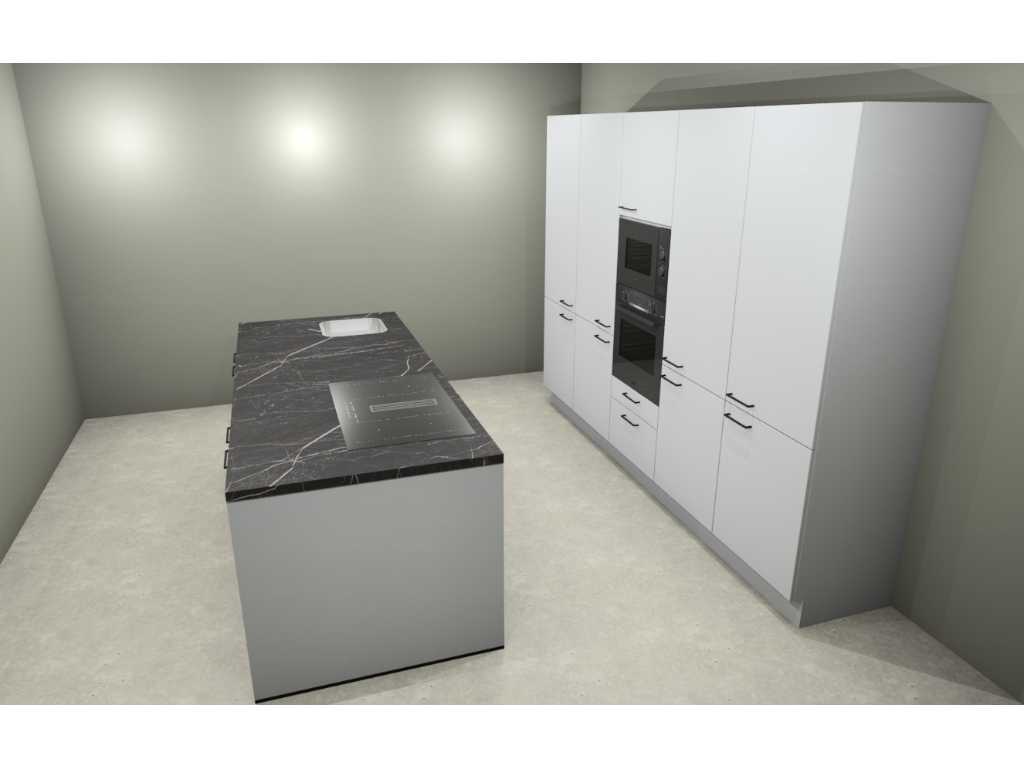 Häcker Concept130 Topsoft kristalwit mat  Eiland Keuken opstelling - Häcker Keukens keukens | afbeelding 4 van 20