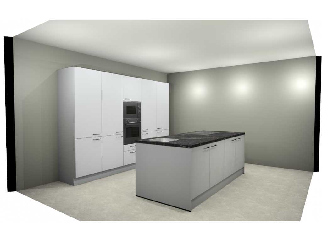Häcker Concept130 Topsoft kristalwit mat  Eiland Keuken opstelling - Häcker Keukens keukens | afbeelding 5 van 20