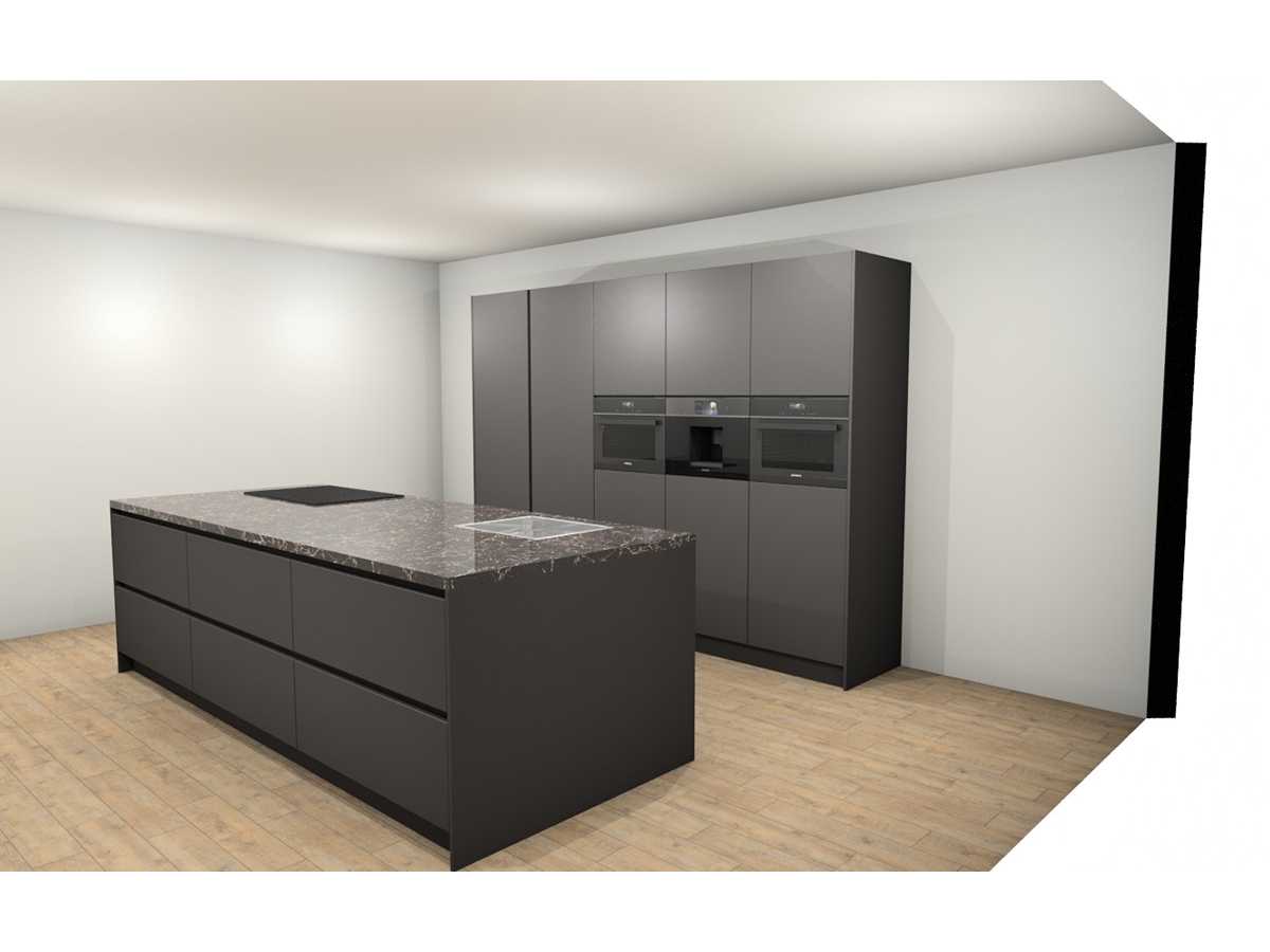 Häcker Concept130 Topsoft mat lak grafiet Eiland keuken - Häcker Keukens keukens | afbeelding 3 van 26