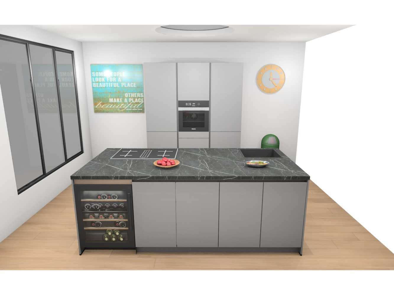 Häcker Concept130 Topsoft mat parelgrijs lak eiland keuken - Häcker Keukens keukens | afbeelding 2 van 33