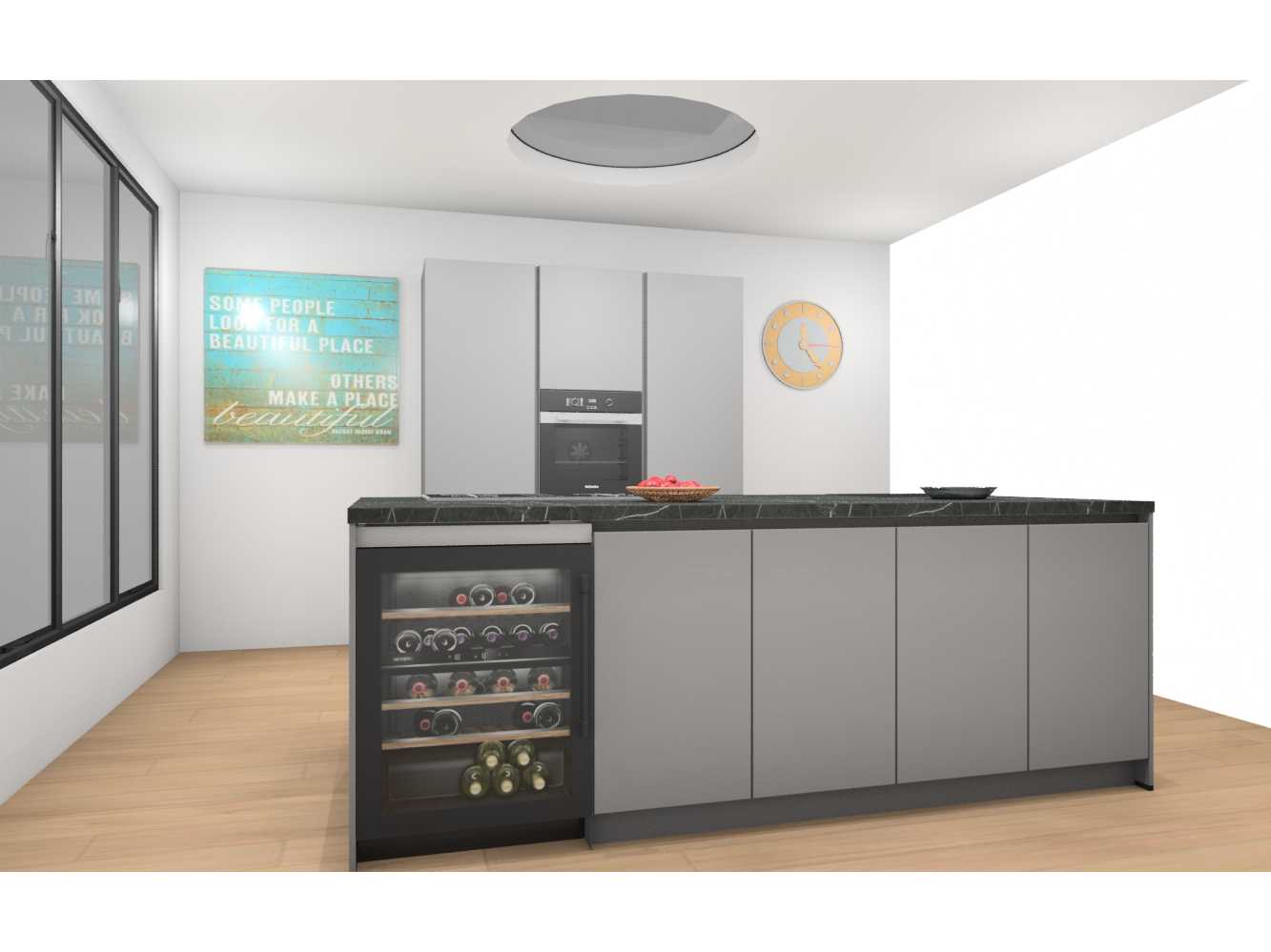 Häcker Concept130 Topsoft mat parelgrijs lak eiland keuken - Häcker Keukens keukens | afbeelding 3 van 33