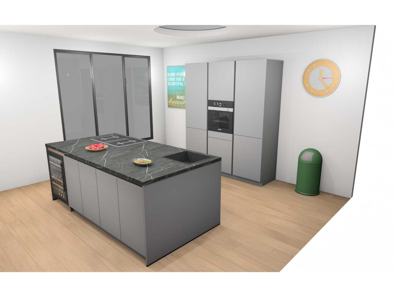 Häcker Concept130 Topsoft mat parelgrijs lak eiland keuken - Häcker Keukens keukens | afbeelding 4 van 33
