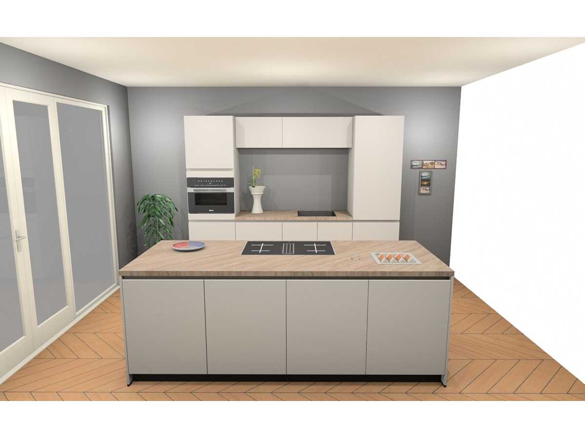 Häcker Concept130 Topsoft mat satijn lak eiland keuken - Häcker Concept130 Keukens keukens uit voorraad leverbaar