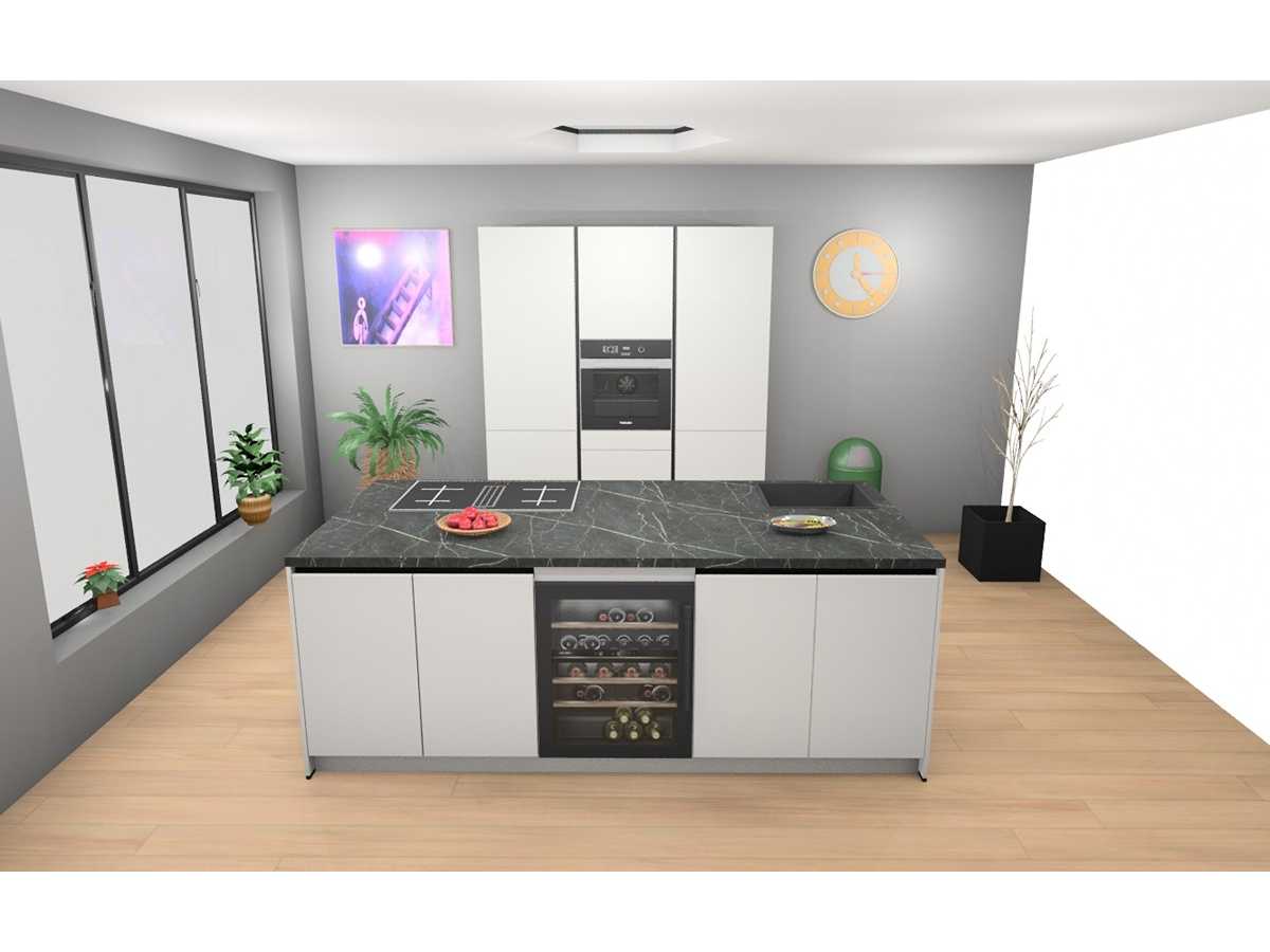 Häcker Concept130 Topsoft mat wit lak eiland keuken - Häcker Keukens keukens | afbeelding 2 van 31