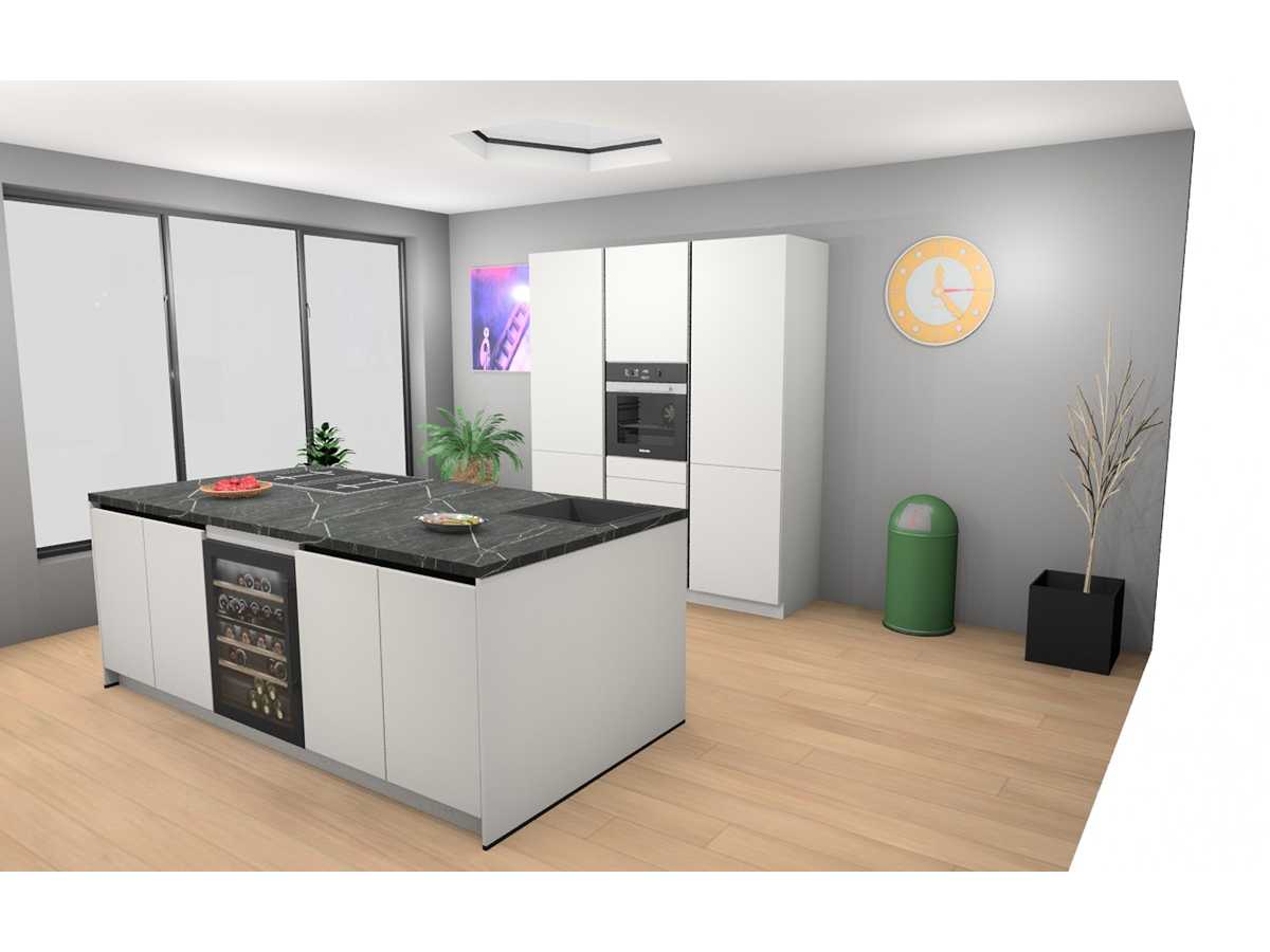 Häcker Concept130 Topsoft mat wit lak eiland keuken - Häcker Keukens keukens | afbeelding 4 van 31