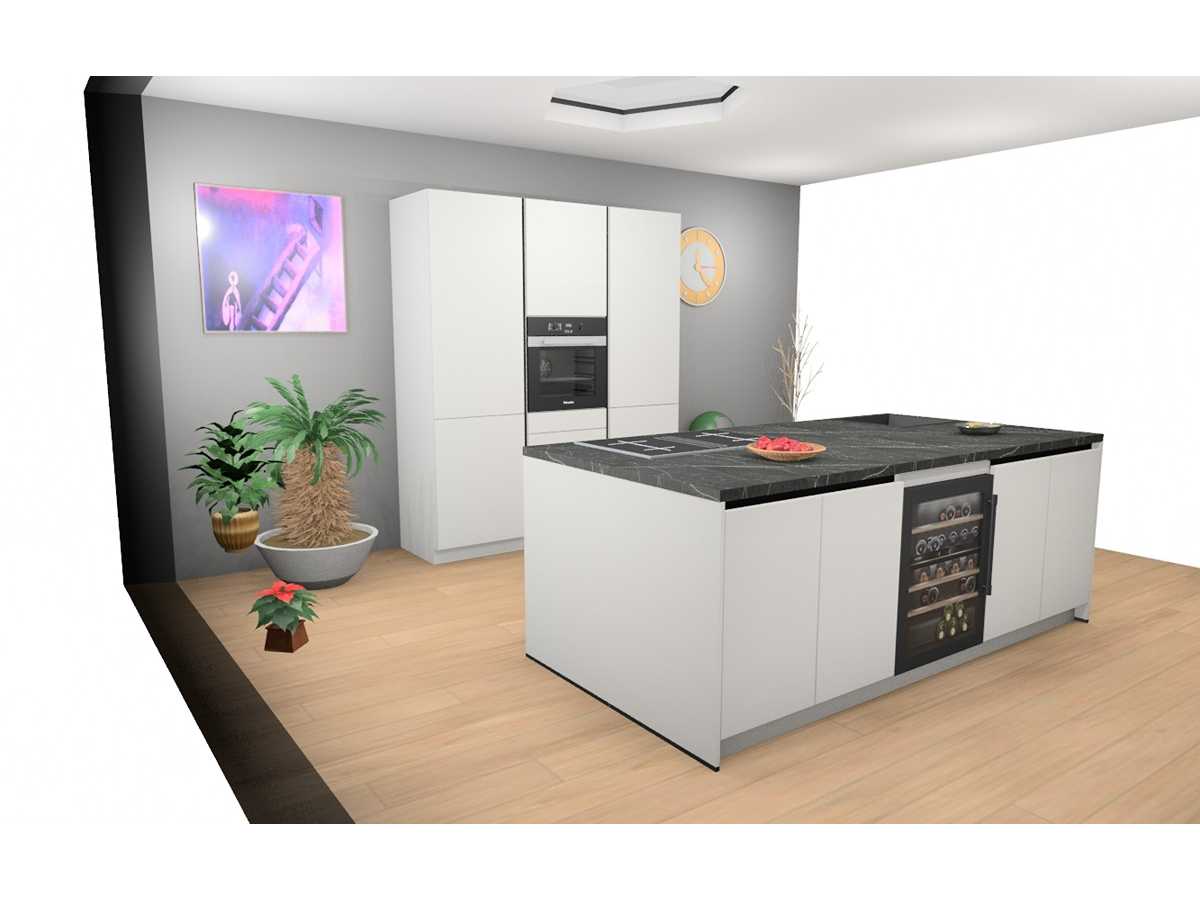 Häcker Concept130 Topsoft mat wit lak eiland keuken - Häcker Keukens keukens | afbeelding 5 van 31