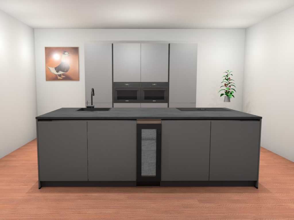 Häcker Concept130 TopSoft parelgrijs mat Eiland keuken - Häcker Keukens keukens uit voorraad leverbaar