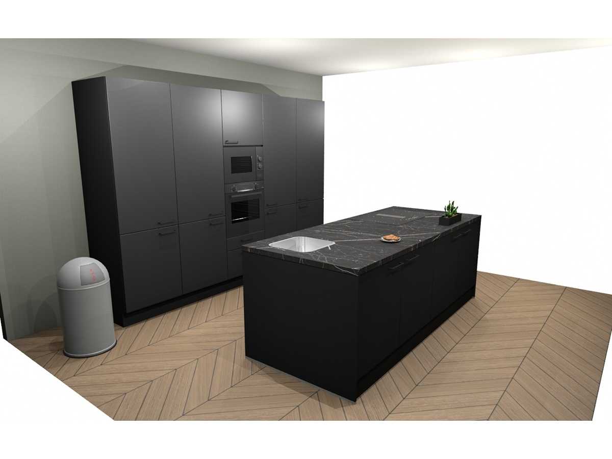Häcker Concept130  Topsoft zwart mat  eiland - Häcker Concept130 Keukens keukens | afbeelding 2 van 23