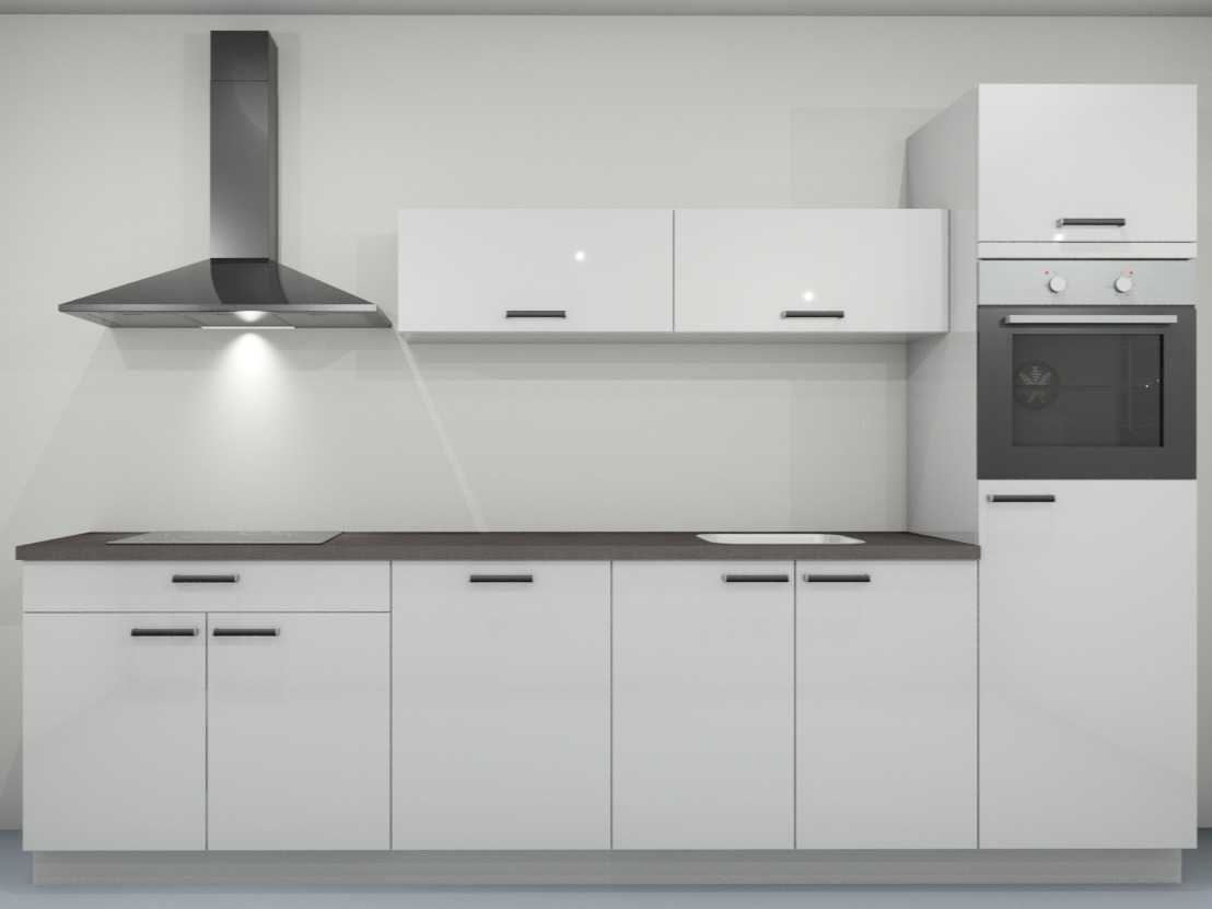 Nobilia Flash wit hoogglans recht keuken - Nobilia Keukens keukens uit voorraad leverbaar