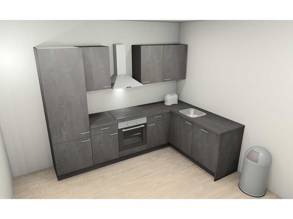 Nobilia Laser Decor zwart beton hoek keuken - Nobilia Keukens keukens | afbeelding 5 van 16