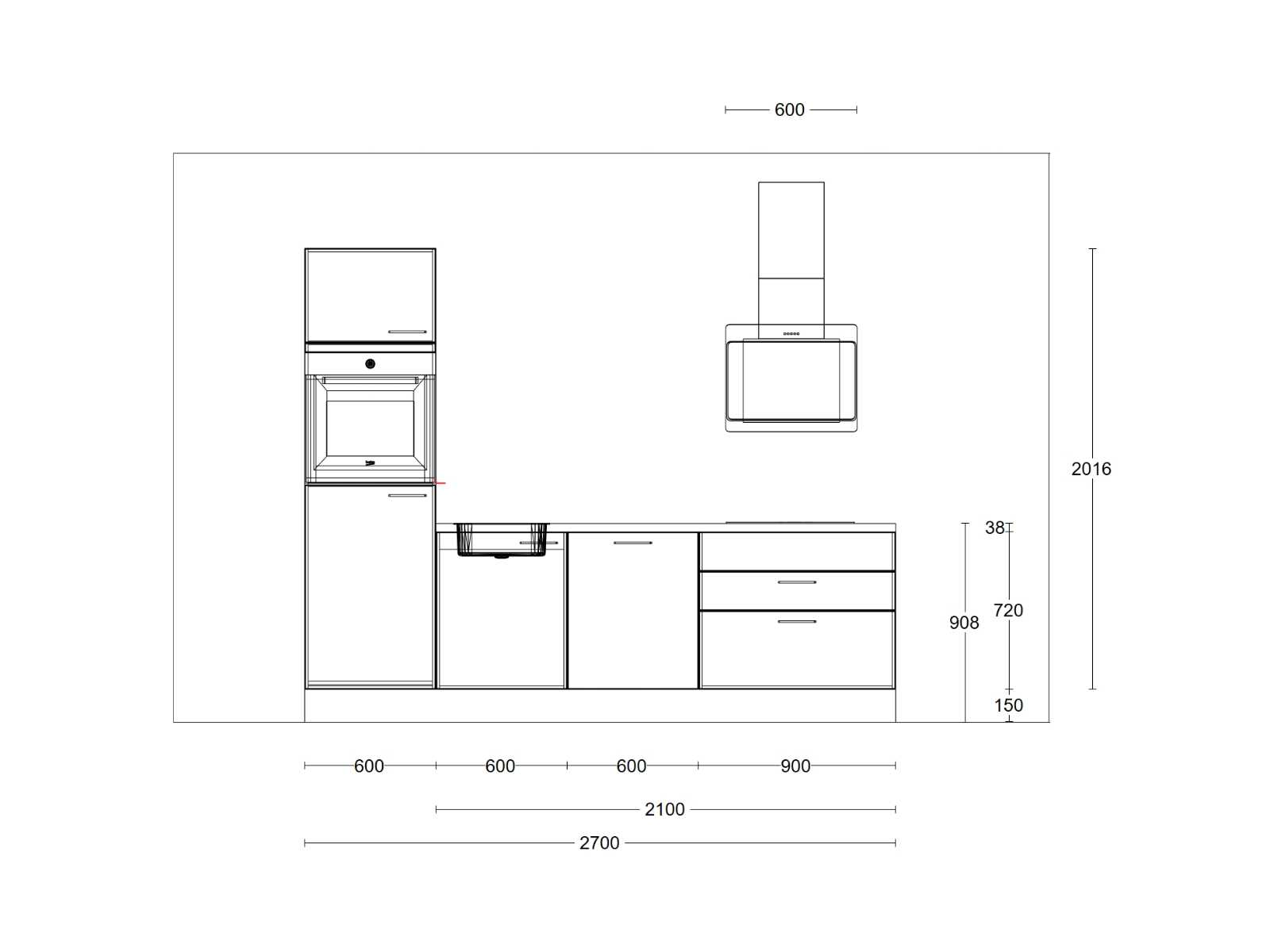 Nobilia Laser Decor zwart beton  recht keuken - Nobilia Keukens keukens | afbeelding 14 van 19