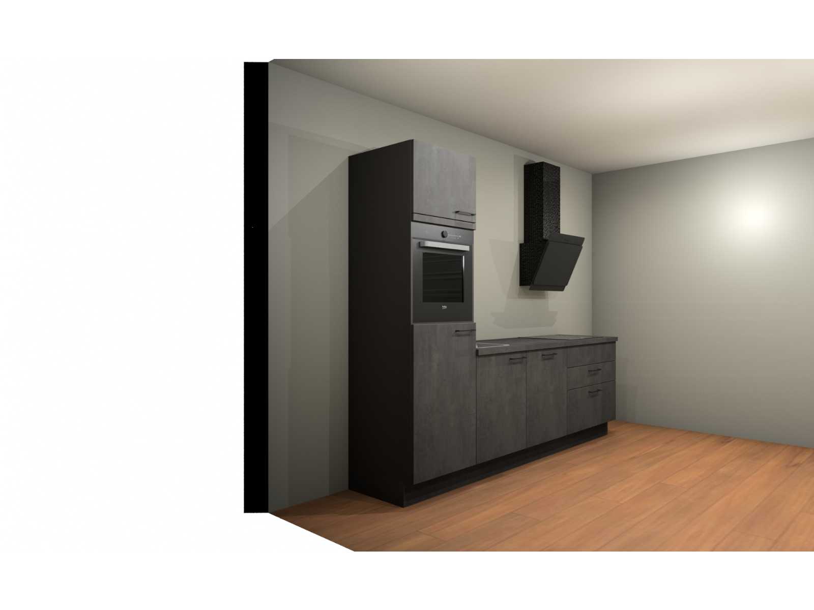 Nobilia Laser Decor zwart beton  recht keuken - Nobilia Keukens keukens | afbeelding 6 van 19