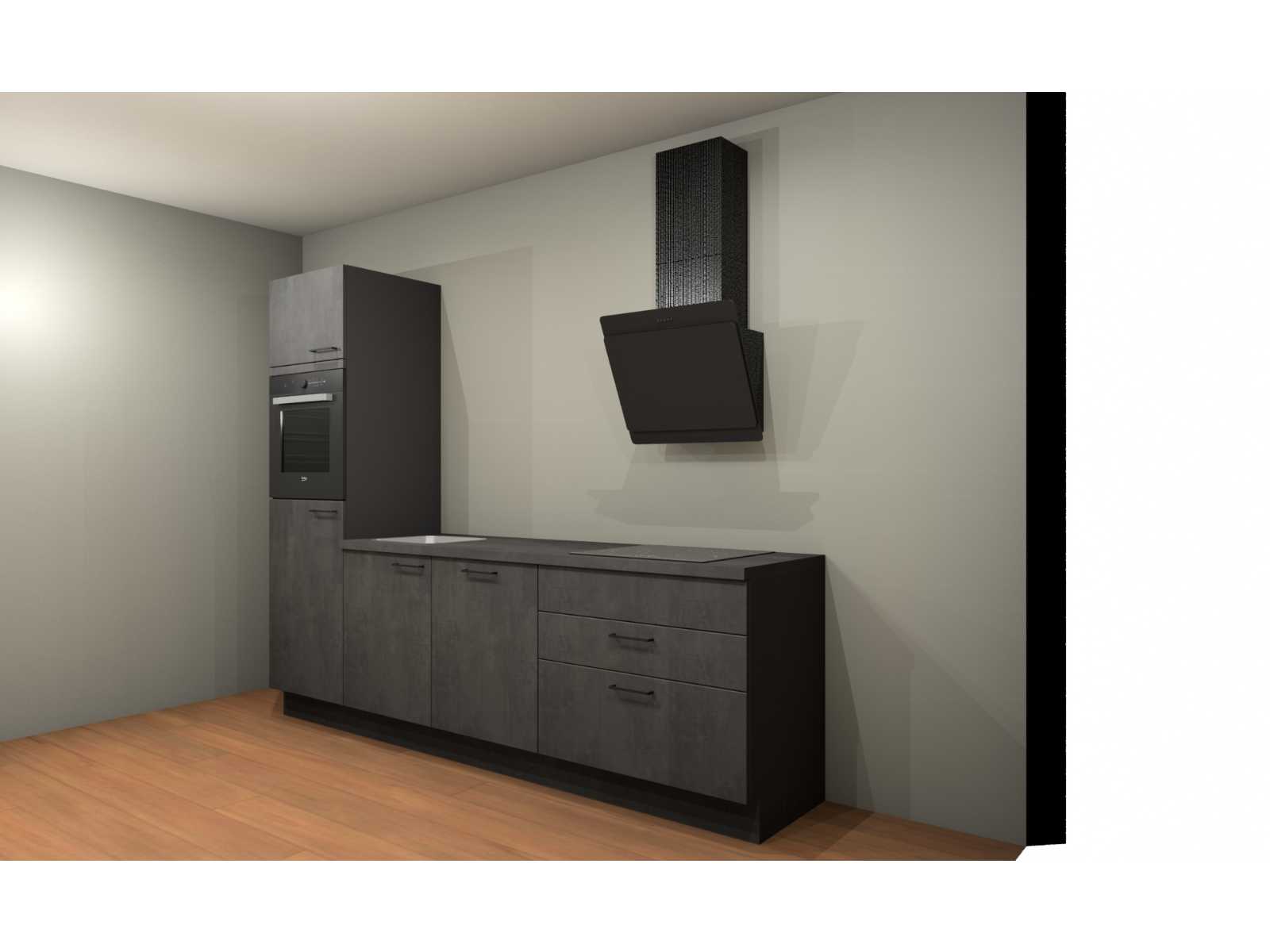 Nobilia Laser Decor zwart beton  recht keuken - Nobilia Keukens keukens | afbeelding 7 van 19