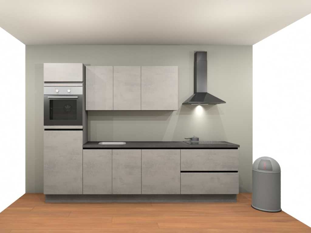 Nobilia - Riva Decor Beton grijs - Keukenopstelling - Nobilia Keukens keukens uit voorraad leverbaar