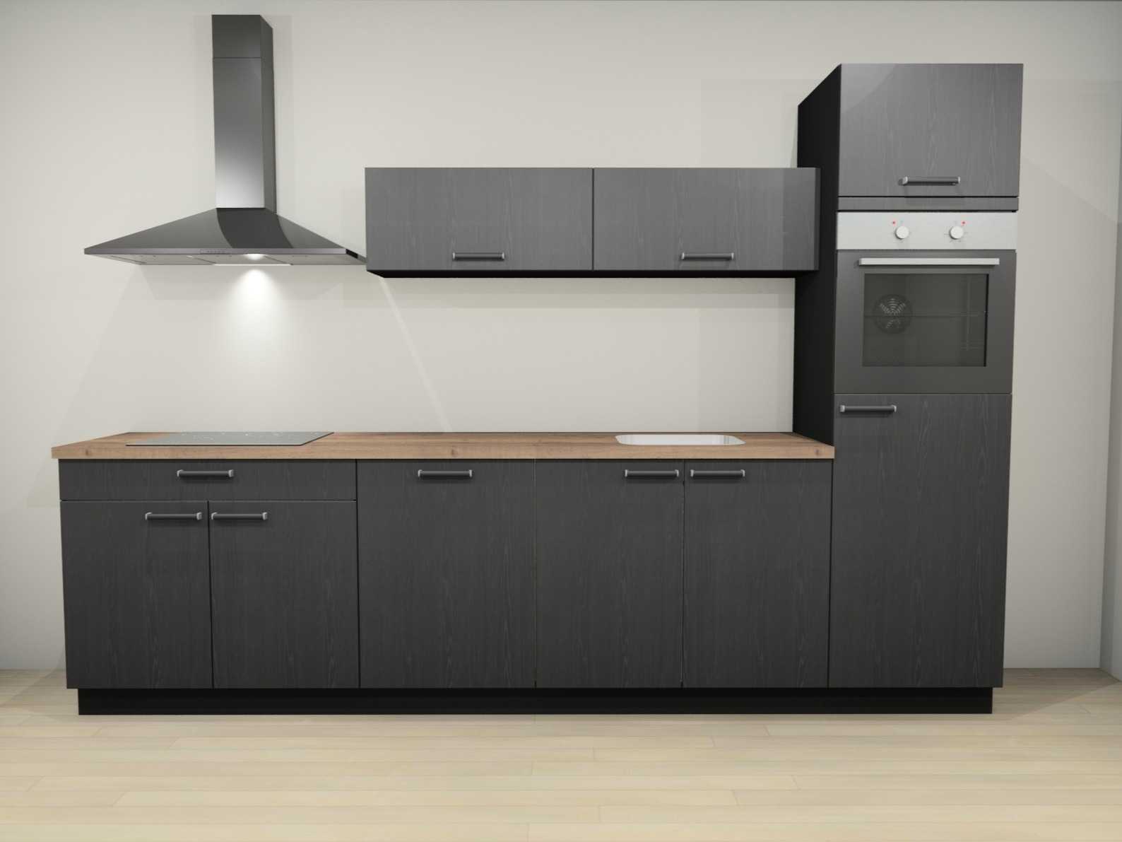 Nobilia Structura Decor Eiken Nero recht - Nobilia  Keukens keukens uit voorraad leverbaar
