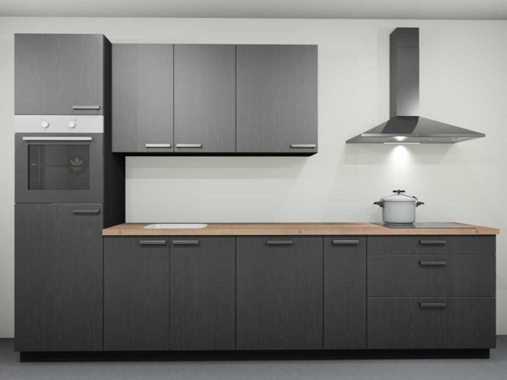 Nobilia Structura Decor eiken Nero rechte keuken - Nobilia Keukens keukens uit voorraad leverbaar
