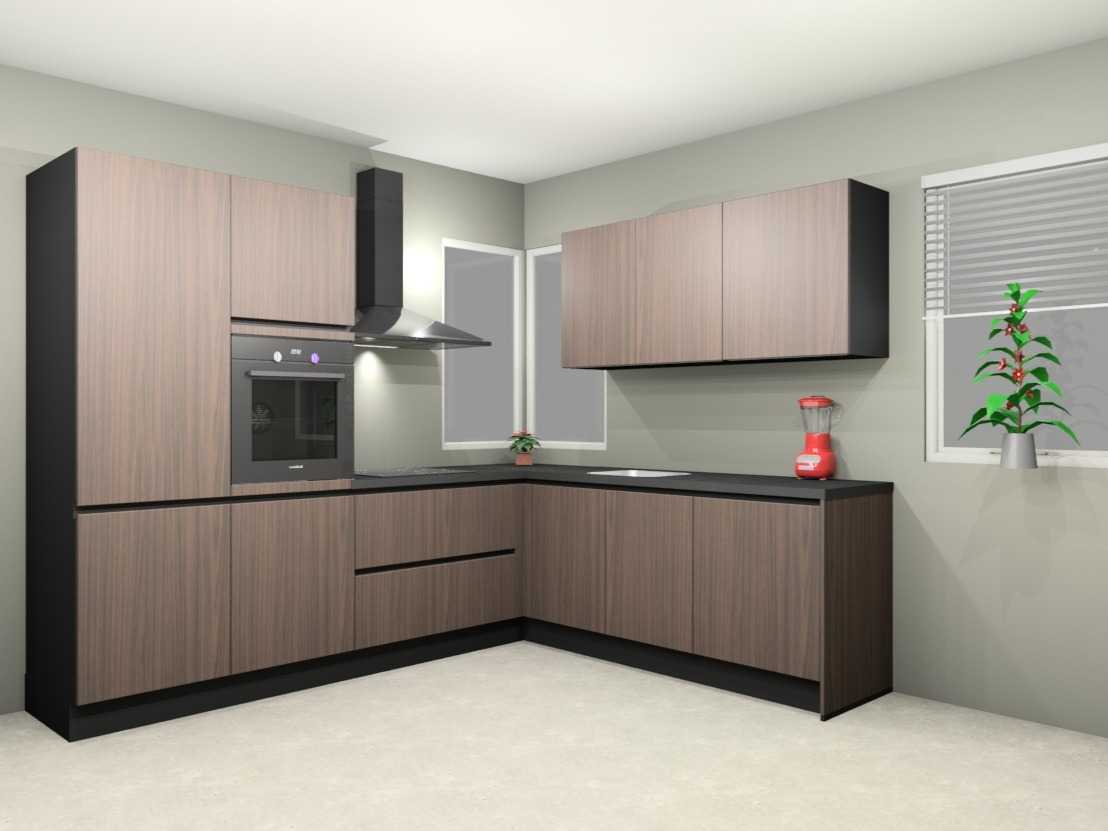 Nobilia Structura Decor noten Milano hoek keuken - Nobilia Keukens keukens uit voorraad leverbaar