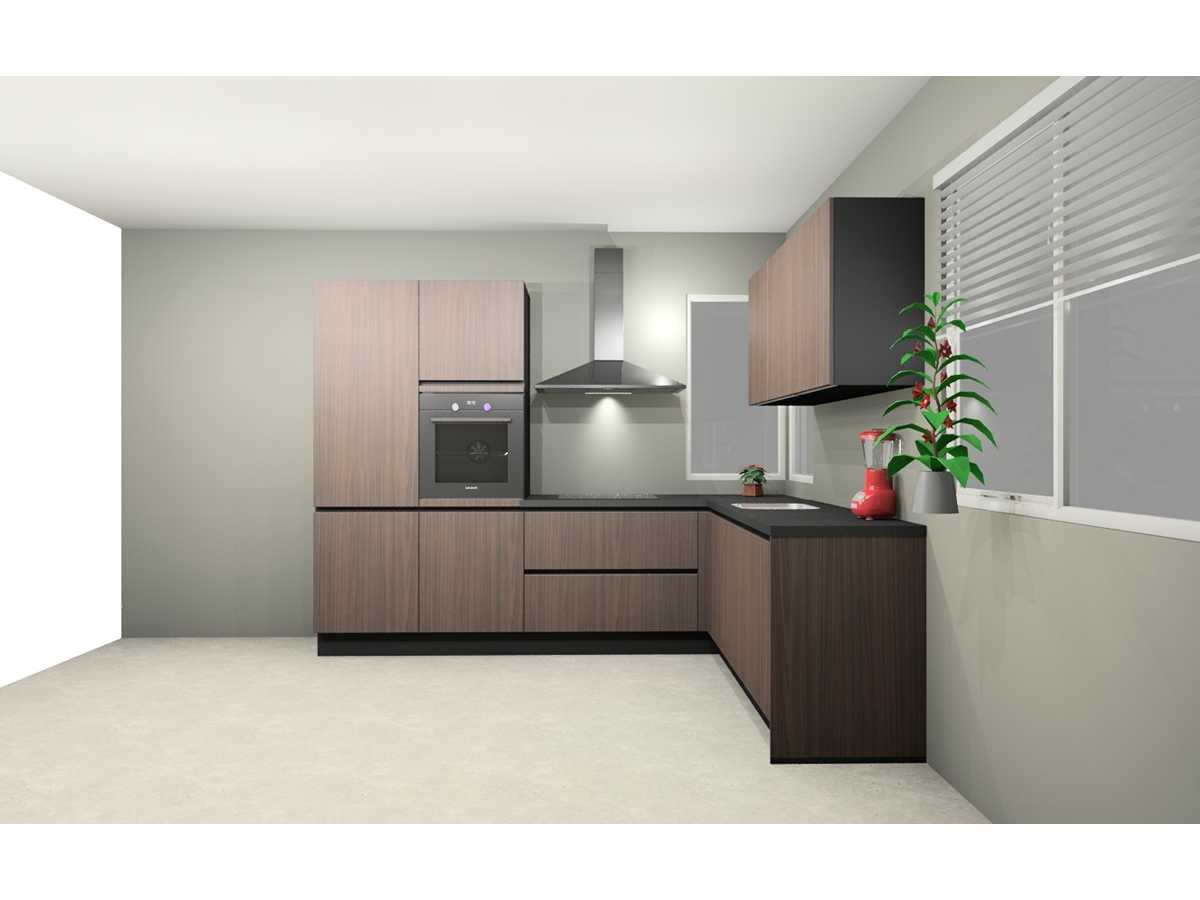 Nobilia Structura Decor noten Milano hoek keuken - Nobilia Keukens keukens | afbeelding 4 van 22