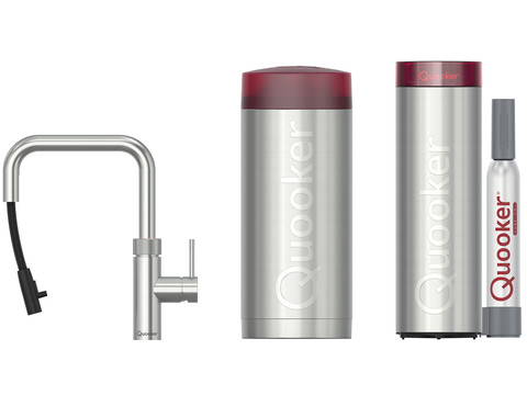 Quooker COMBI + Flex Square RVS + CUBE Kokendwaterkraan - Quooker kranen | afbeelding 6 van 7