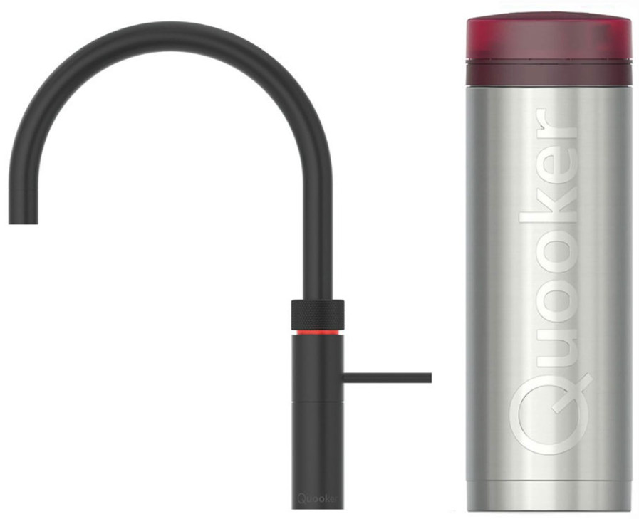 Quooker PRO3 + Fusion Round Zwart Kokendwaterkraan — Quooker uit voorraad